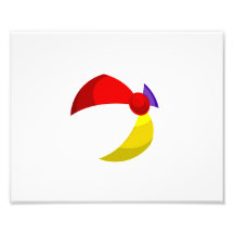 azul rojo white.png de la pelota de playa impresión fotográfica
