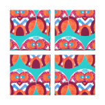 Azul rosado anaranjado púrpura colorido de Chevron Lona Envuelta Para Galerías