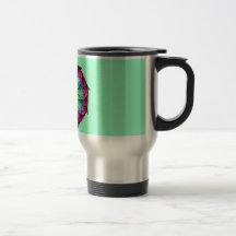 Azul rosado del fractal taza