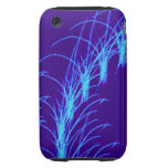 Azul suave del arte abstracto tough iPhone 3 funda