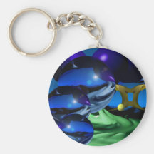 Azul surrealista llaveros personalizados