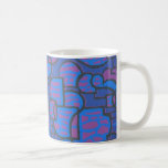Azul, taza de café abstracta magenta