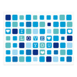Azul "te amo" postal del mosaico