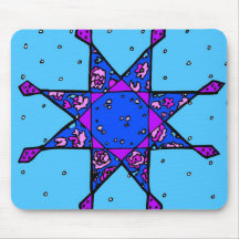 Azul y estrella púrpura alfombrillas de ratón