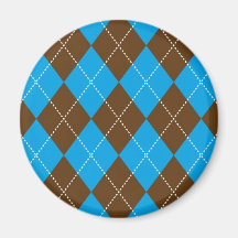 Azul y modelo de Brown Argyle Iman Para Frigorífico