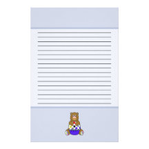 Azul y oso de Brown Polkadot Papeleria Personalizada