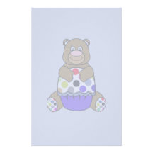 Azul y oso de Brown Polkadot Papeleria