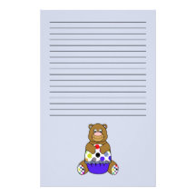 Azul y oso de Brown Polkadot Papeleria De Diseño