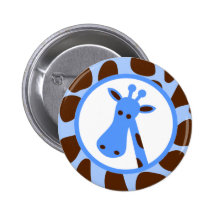 Azul y puntos de la jirafa de Brown y cabeza de la Pin