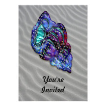 Azul y Shell Jeweled púrpura Comunicado Personalizado