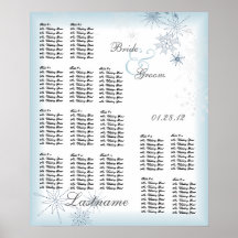 Azules claros de la carta del asiento del boda del posters