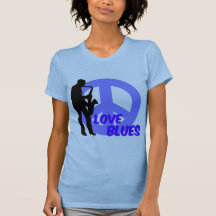 Azules del amor de la paz camiseta