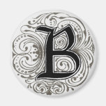 ` B del monograma' en el gris - imán