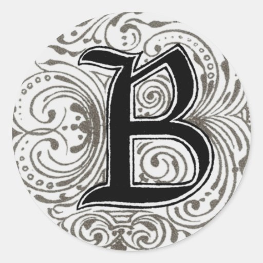 ` B del monograma' en el gris - pegatina