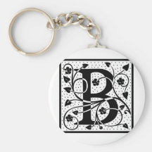 B inicial llaveros personalizados