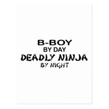 B-Muchacho Ninja mortal por noche Tarjetas Postales