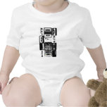 B&w retro del grupo del casete audio camiseta