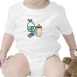 babero del traqueteo de la botella - azul camiseta