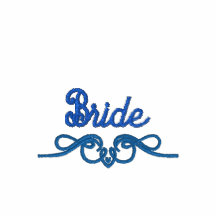 Bachelorette azul con Flourish trasero Polo Enbordado