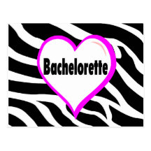 Bachelorette (rayas de la cebra del corazón) postales