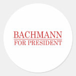 BACHMANN PARA el PRESIDENTE (rojo Etiquetas Redondas