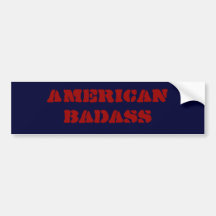 badass americanos pegatina de parachoque