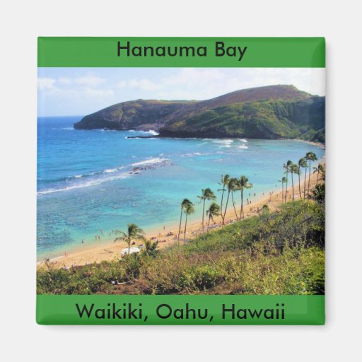 Bahía de Hanauma, opinión de Honolulu, Oahu, Hawai Imanes De Nevera