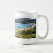 Bahía de Hanauma, opinión de Honolulu, Oahu, Hawai Tazas De Café