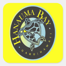 Bahía Hawaii de Hanauma Calcomania Cuadradas