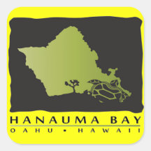 Bahía Hawaii de Hanauma Pegatinas Cuadradases