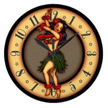 Bailarín de Hula del arte del tatuaje del vintage