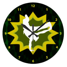 Bailarín de la rotura en fondo retro fresco reloj de pared