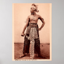 Bailarín del Javanese, Jakarta Indonesia circa 191 Poster