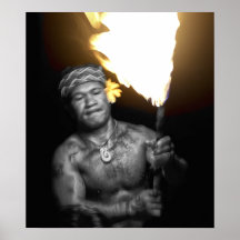 BAILARÍN SAMOANO DEL FUEGO POSTERS