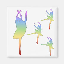 Bailarina - arco iris 3 imanes para frigoríficos