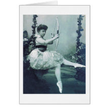 Bailarina con el arco del Cupid Tarjeta