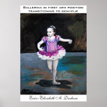 Bailarina en la primera posición de brazo impresiones