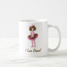 Bailarina linda - bailarín rosado taza