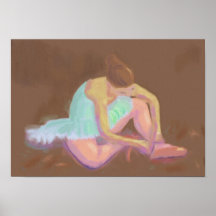 Bailarina que ata sus zapatos, poster