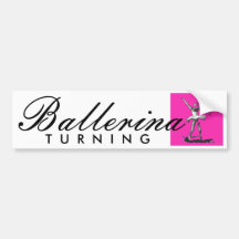 Bailarina que da vuelta a Bumpersticker rosado Etiqueta De Parachoque