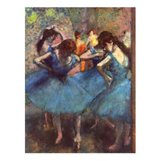Bailarines en azul tarjetas postales