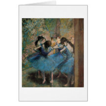 Bailarines en el azul, 1890 felicitación
