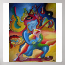 Baile con el paraguas 0x60 cm (aceite en lona) poster