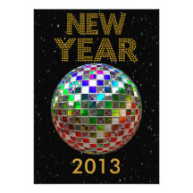 Baile de la bola de espejo del Año Nuevo Invitacion Personalizada