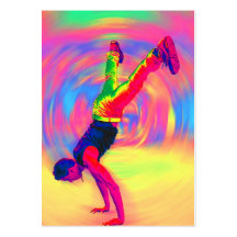 Baile de la calle, arco iris, radial tarjeta de visita