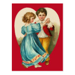 Baile del muchacho y del chica tarjeta postal