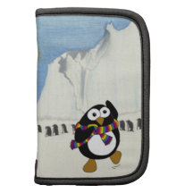 Baile divertido del pingüino en el antártico planificadores