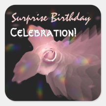Baile rosado SURPRISEBirthday subió mariposa Colcomanias Cuadradases