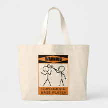 Bajista temperamental amonestador bolsa lienzo