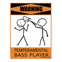 Bajista temperamental amonestador tarjeta postal